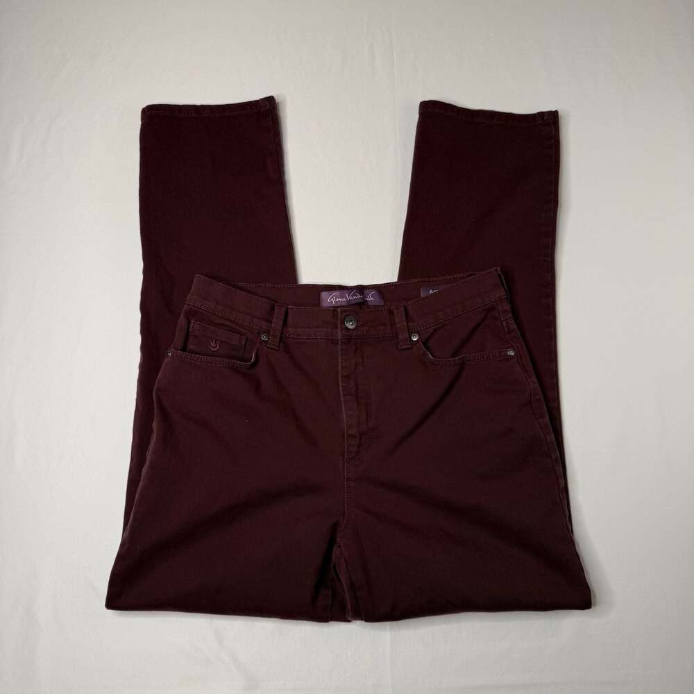 Gloria Vanderbilt Amanda Classic Stretch Tapered Burgundy Jeans Women's Size 10